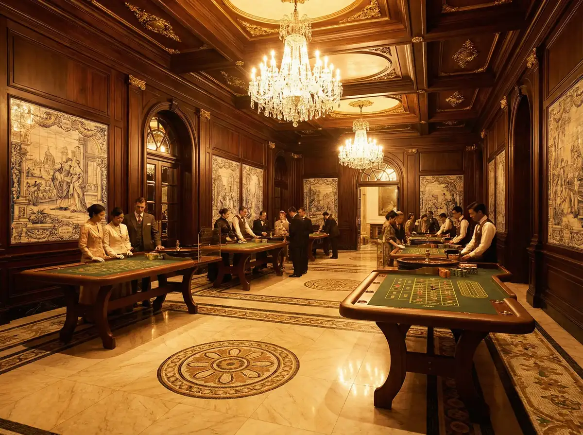 澳门赌场内部全景，展现 澳门博彩 场所的经典装潢与氛围